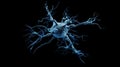 An illuminated and detailed neuron showcasing its intricate structure