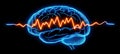 Illuminated Digital Brain With Light Trails Symbolizing Neural Activity And Cognitive Function. Royalty Free Stock Photo