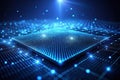 Illuminated digital core abstract representation of complex data processing and network connectivity. Generative AI Royalty Free Stock Photo