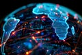 Illuminated digital globe veins of communication pulsing with the rhythm of data Royalty Free Stock Photo