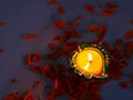 A view of single lit diya to celebrate diwali Royalty Free Stock Photo