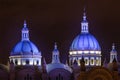 New Cathedral Domes at Night, Cuenca, Ecuador Royalty Free Stock Photo