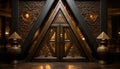 Illuminated door reflects elegance and ancient spirituality generated by AI