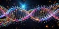 Illuminated double helix a vibrant, sparkling representation of genetic code. Generative AI Royalty Free Stock Photo