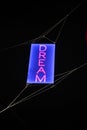 Illuminated DREAM sign as part of the Carnaby Street 2020 Christmas lights aimed at delivering positive message during the COVID