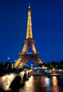 Illuminated Eiffel tower at Dusk Royalty Free Stock Photo