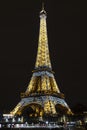 Illuminated Eiffel tower in Paris