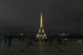 Illuminated Eiffel tower in Paris