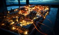Illuminated Electronic Device With Multiple Lights Royalty Free Stock Photo