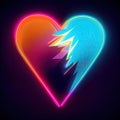 Quenching the thirst of the heart with a lustrous blend of neon-lit flames and undying amorous bliss. AI-generated