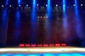 Illuminated empty concert stage with smoke Royalty Free Stock Photo