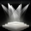 Illuminated empty stage podium Royalty Free Stock Photo