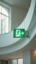Illuminated exit sign guiding the way Royalty Free Stock Photo