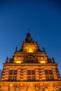 Facade of the Dutch Cheese Market in Alkmaar, the Netherlands.