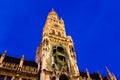 Illuminated Facade of New Town Hall in Munich