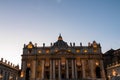 Rome - Scenic view on the illuminated facade of the Saint Peter Basilica in the Vatican City, Rome, Italy Royalty Free Stock Photo