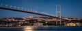 Illuminated First Bosphorus Bridge Royalty Free Stock Photo