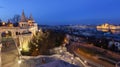 Night shot of Fishermens Bastion in Budapest, Hungary