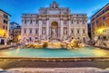 Illuminated Fontana Di Trevi, Trevi Fountain at Dusk, Rome Royalty Free Stock Photo