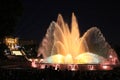 Illuminated fountain in Barcelona. Fontana Magica