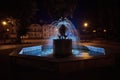Illuminated fountain at night in Krasnystaw