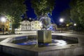 Illuminated fountain at night in Krasnystaw