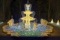 Illuminated fountain in The Royal Garden of Light Ã¢â¬â illuminations festival in the gardens of a baroque royal WilanÃÂ³w Palace