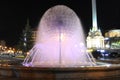 Illuminated fountain working on Maydan Nezalezhnosti. kyiv, ukraine