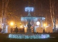 Illuminated fountain in Zrinjevac Royalty Free Stock Photo