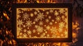 Illuminated Frame with Intricate Snowflake Design Royalty Free Stock Photo