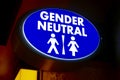 Illuminated Gender Neutral restroom sign Royalty Free Stock Photo