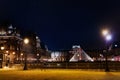 Illuminated glass pyramid of the Louvre museum Royalty Free Stock Photo