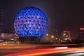 Illuminated globe, Friendship Square, Dalian, China