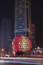 Illuminated globe, Friendship Square, Dalian, China