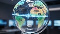 Illuminated Globe Showing Population Growth and Internet Usage Royalty Free Stock Photo