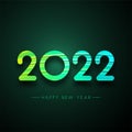 Illuminated green and blue 2022 sign