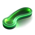 Illuminated green plastic keychain clip with a unique shape Royalty Free Stock Photo