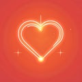 Illuminated Heart Emblem on Warm Gradient, Symbolizing Affection and Brightness Royalty Free Stock Photo