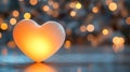 Illuminated Heart Shape Glowing Against Bokeh Lights Royalty Free Stock Photo