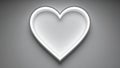 Illuminated heart shape with glowing light against a gray background for love and romance. Royalty Free Stock Photo