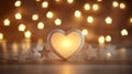 Illuminated Heart Shape with Sparkling Stars Background Royalty Free Stock Photo