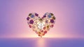 Illuminated Heart-Shaped Flower Structure Royalty Free Stock Photo