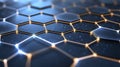 Illuminated Hexagonal Network: Abstract 3D Render of Interconnected Nodes Royalty Free Stock Photo