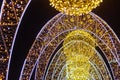 Illuminated holiday arch decoration gold and lunar color perspective