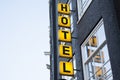 Illuminated Hotel Sign Royalty Free Stock Photo