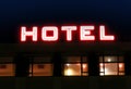 Illuminated hotel sign Royalty Free Stock Photo