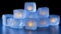 Illuminated Ice Cubes Form A Pyramid Structure Royalty Free Stock Photo
