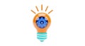 Illuminated idea bulb with cogwheel Royalty Free Stock Photo