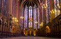 Illuminated interior of the Sainte Chapelle Royalty Free Stock Photo