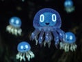 Illuminated Jellyfish Displaying Binary Code Royalty Free Stock Photo